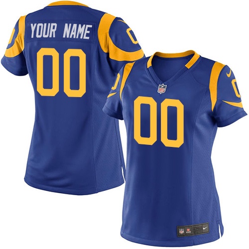 Women's Elite Nike Jersey Royal Blue Alternate - Customized NFL Los Angeles Rams